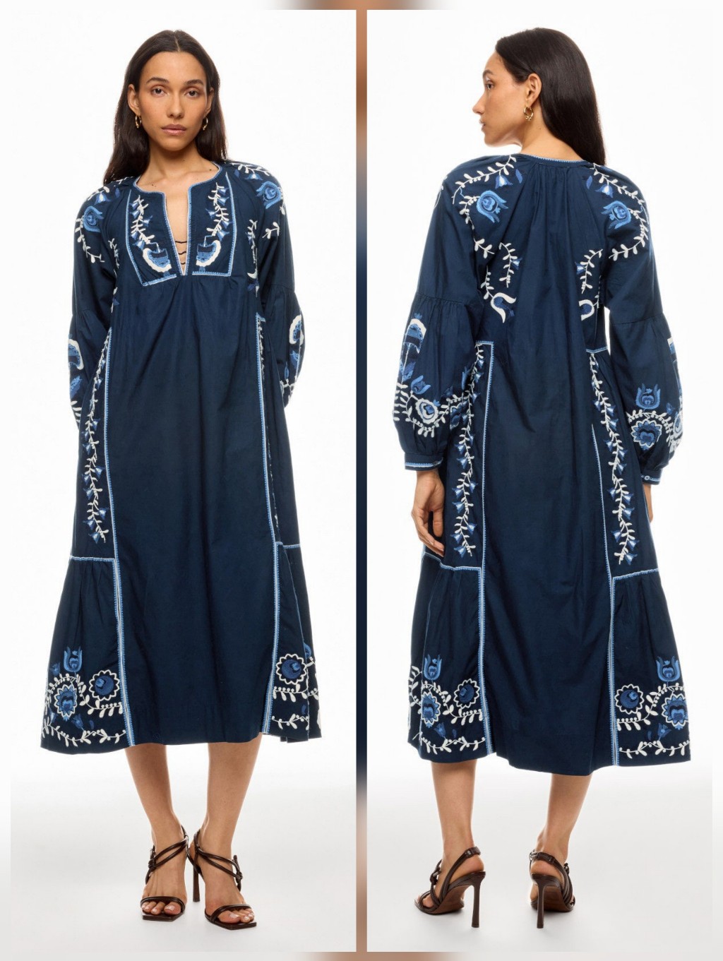 Sea New York Inga Dress V-Neck Long Sleeve Pull On Size Xs
